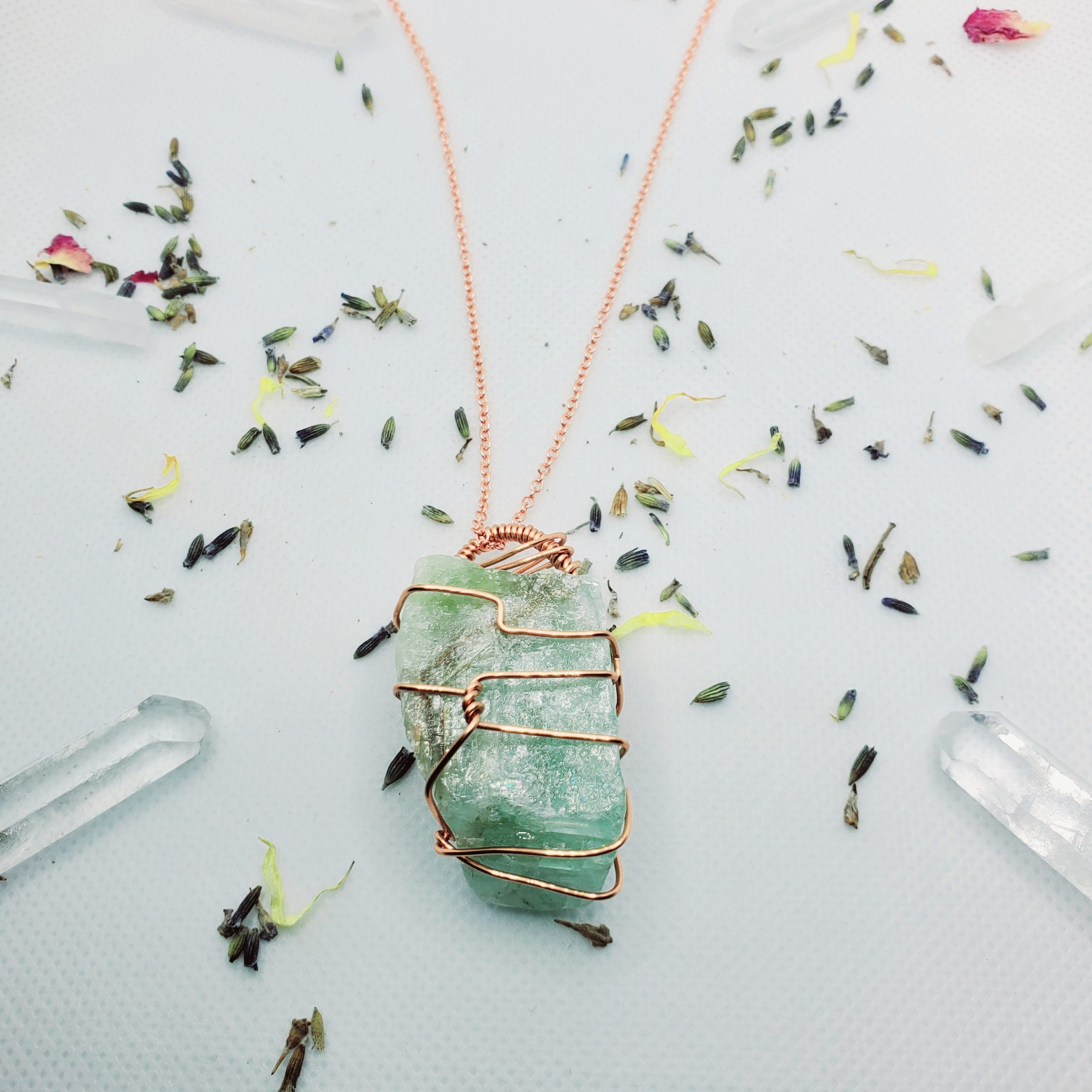 Raw Green Calcite Necklace - Image 3
