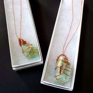 Raw Green Calcite Necklace