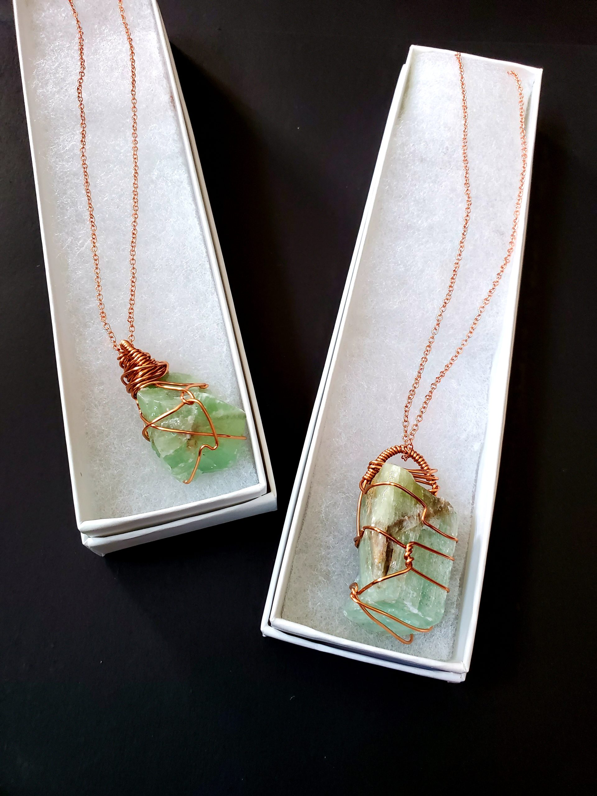 Raw Green Calcite Necklace