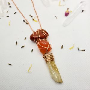 Red Jasper•Carnelian•Citrine Necklace