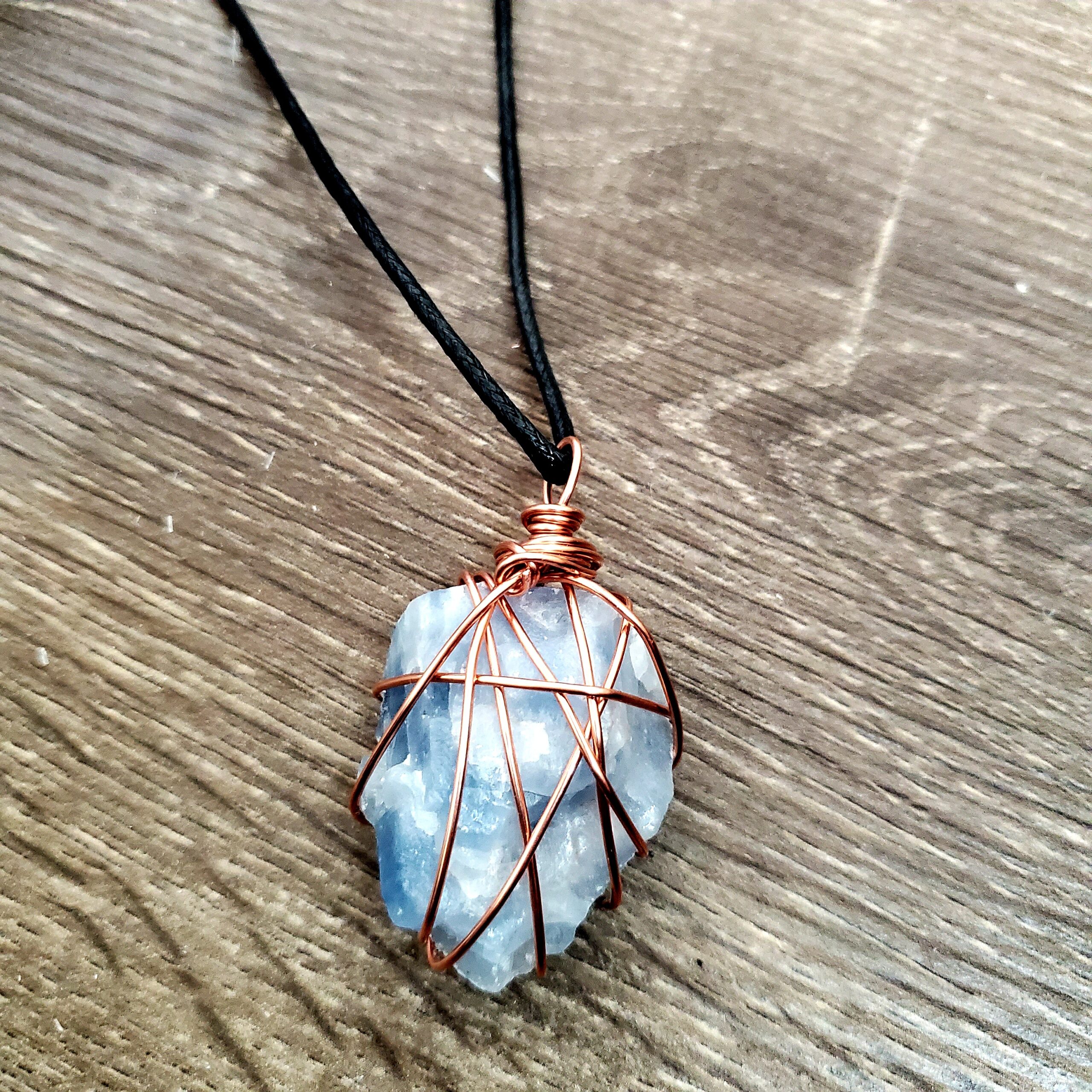 Raw Blue Calcite Necklace
