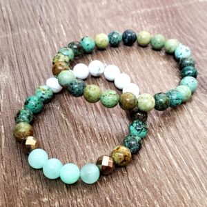 African Turquoise Duo Bracelet Set